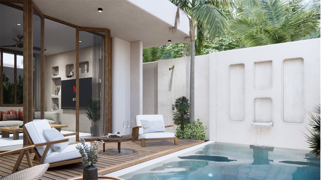 FULLY FURNISHED 3 BEDROOM VILLA FOR SALE LEASEHOLD IN UMALAS BE-838 